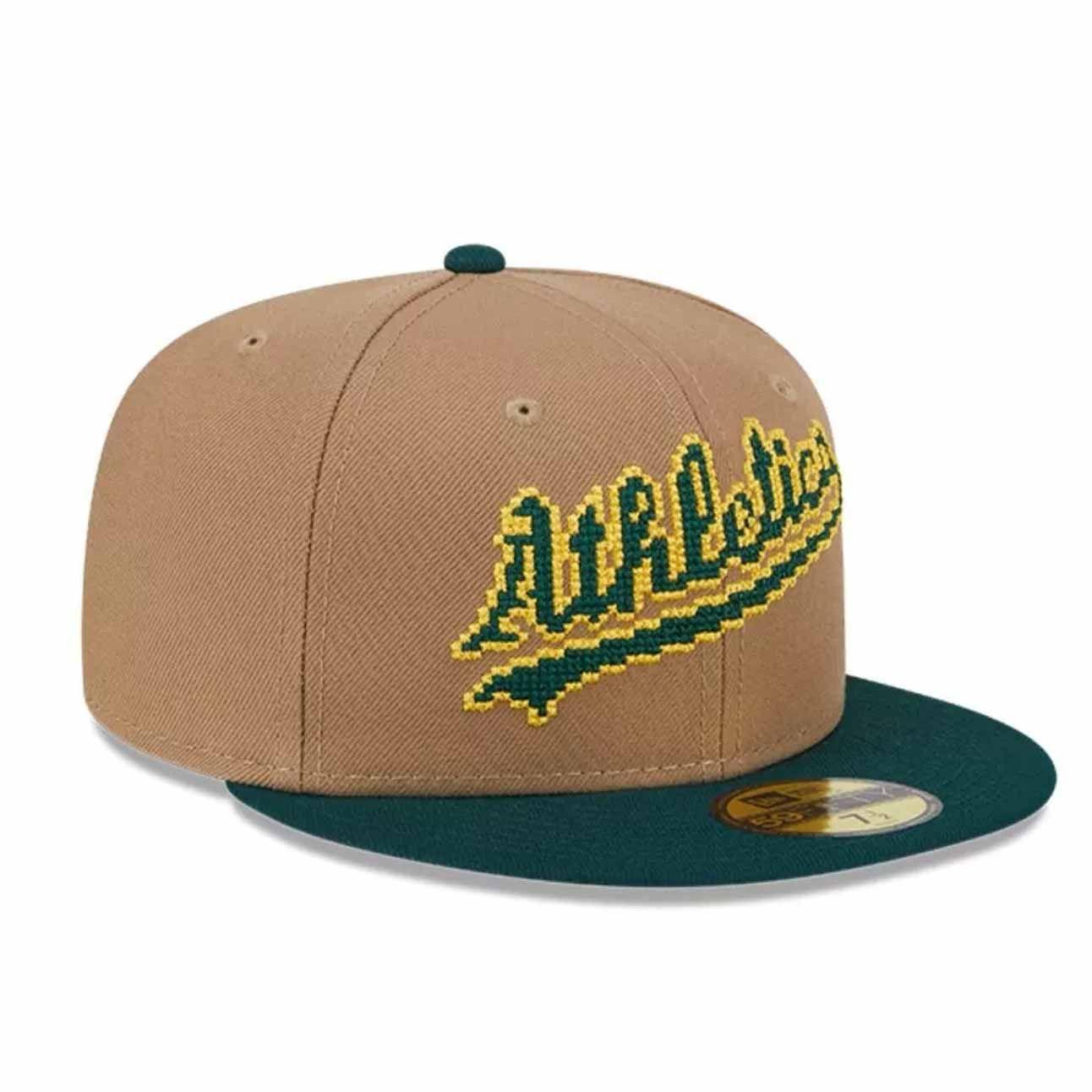 Jockey New Era 59FIFTY Oakland Athletics MLB 8-Bit Wordmark Beige-1