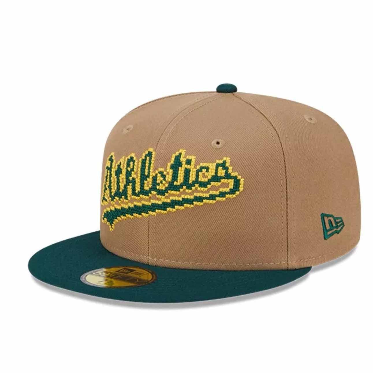 Jockey New Era 59FIFTY Oakland Athletics MLB 8-Bit Wordmark Beige-2