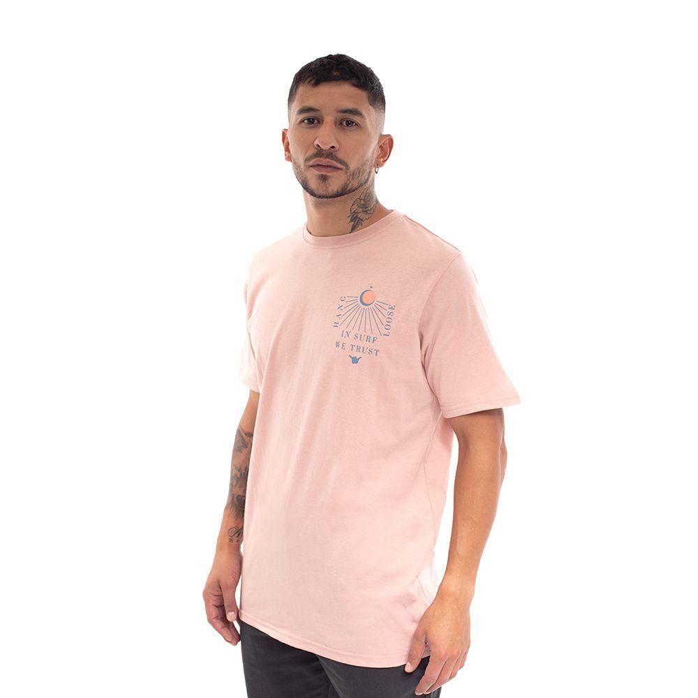 Polera Hombre Rosado Surf We Trust Hang Loose-2