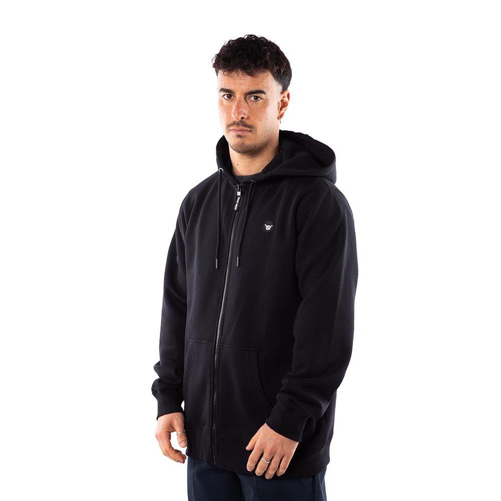 Polerón Hombre Hang Loose Full Zipper Black Essencial-1
