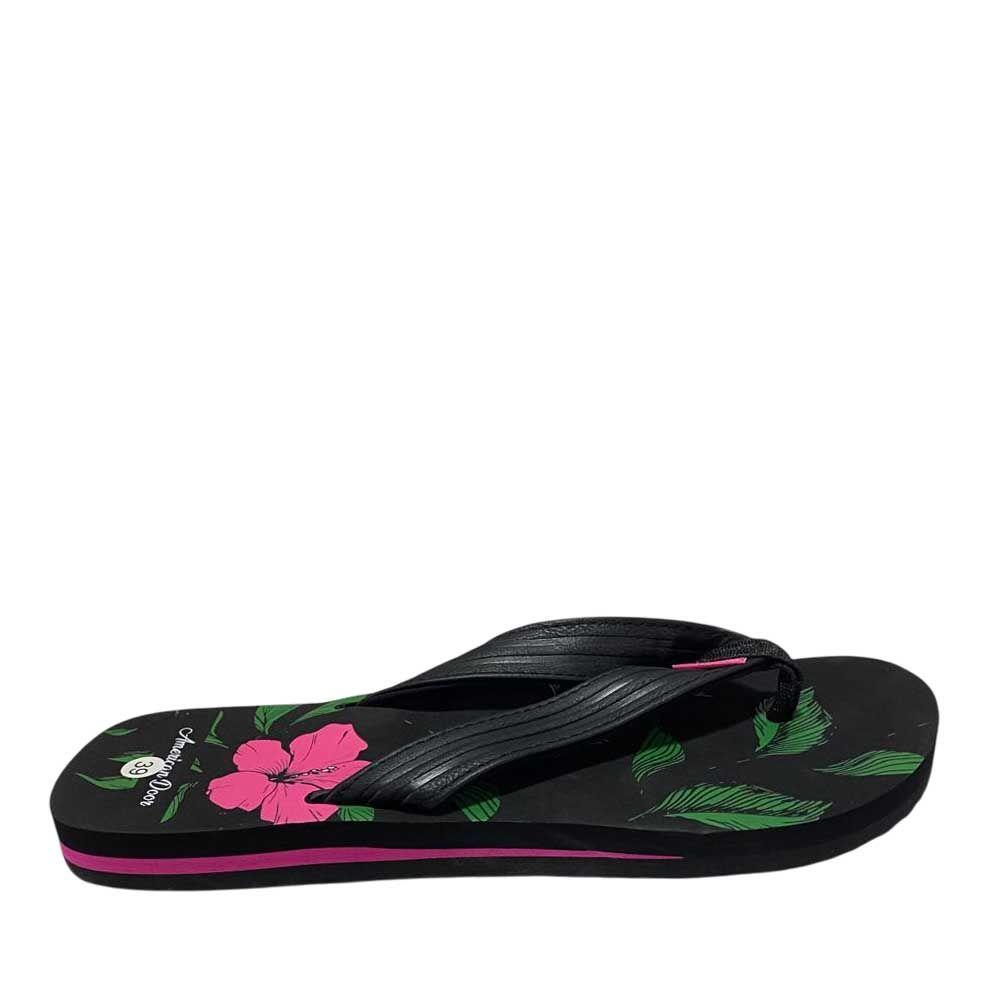 Sandalia Chala Havaiana Negro Rosa Mujer-0