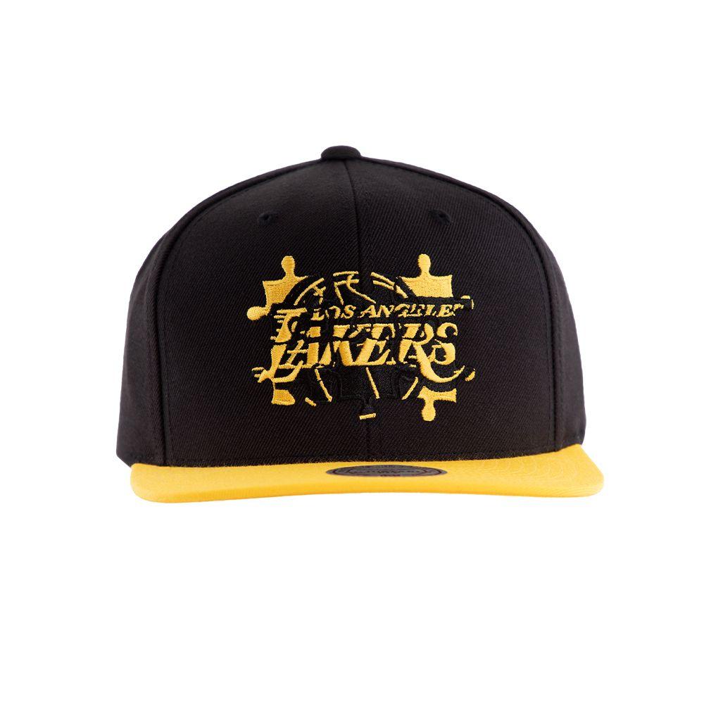 Gorro Lakers Puzzle Negro Amarillo Mitchell And Ness-0
