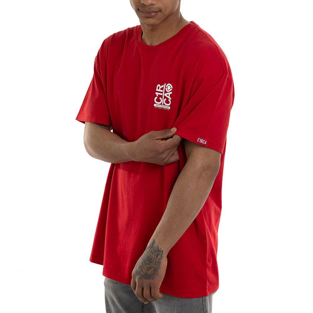 Polera C1RCA Break Up Tee Roja Oversize Algodón-3