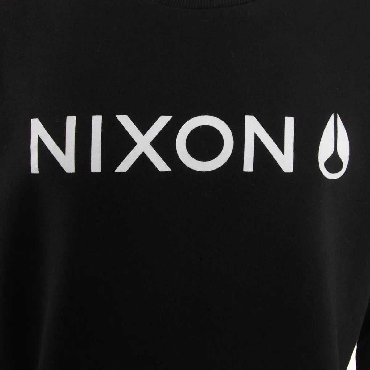 Polerón Hombre Nixon Crew Negro Logo Blanco-3