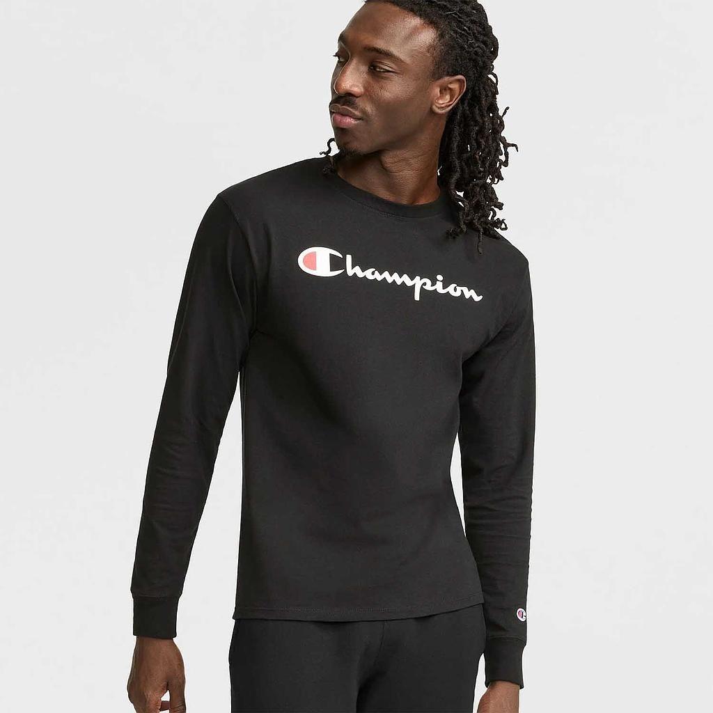 Polera Hombre Champion Negro Manga Larga Clásica-0