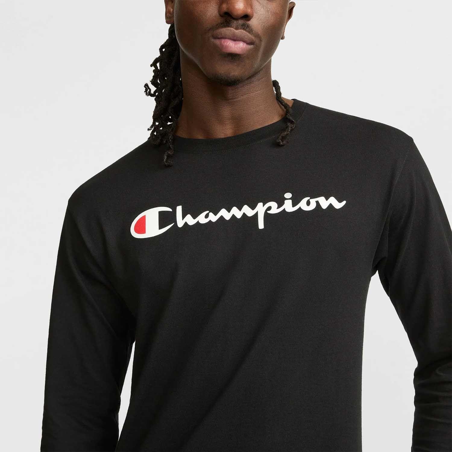 Polera Hombre Champion Negro Manga Larga Clásica-2