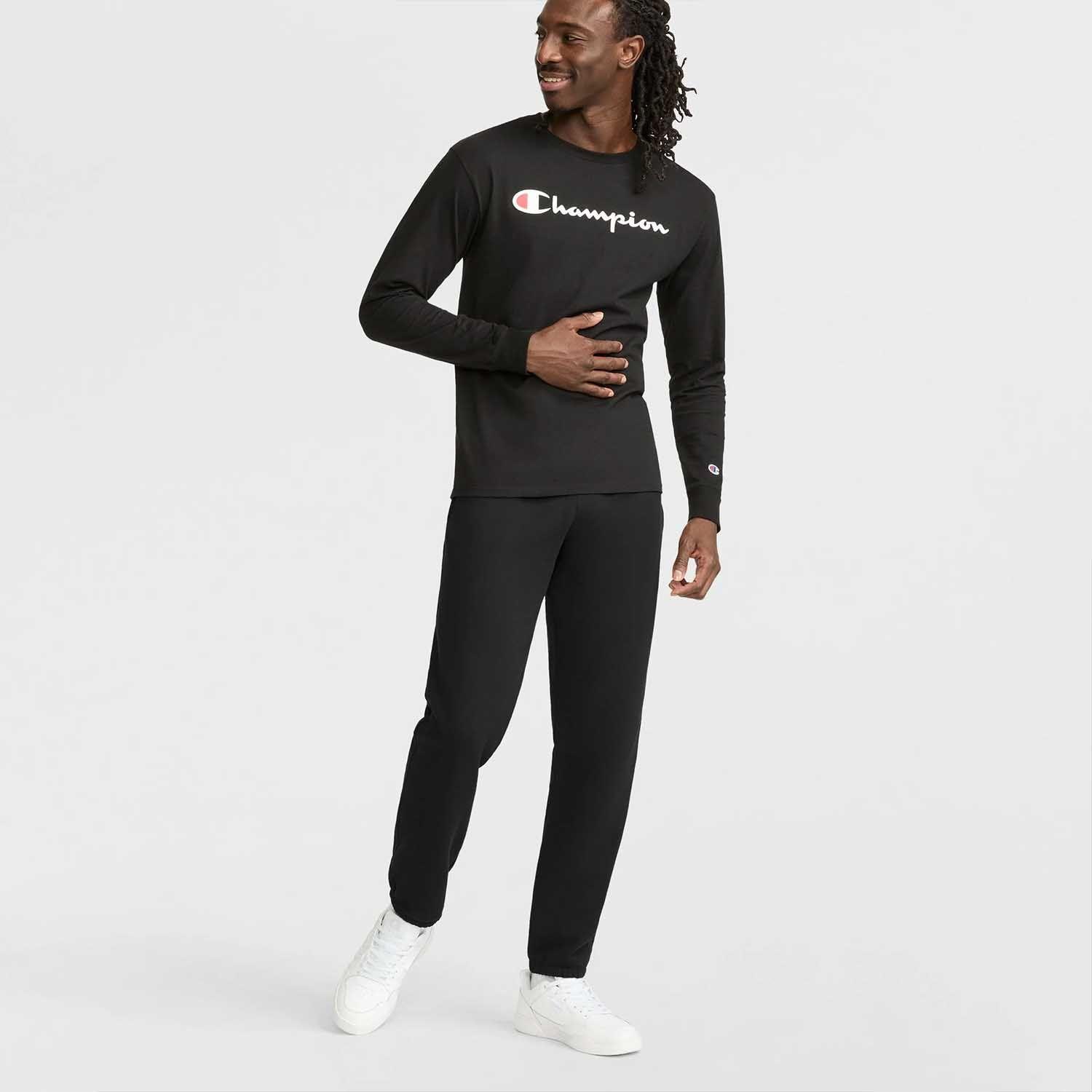Polera Hombre Champion Negro Manga Larga Clásica-3