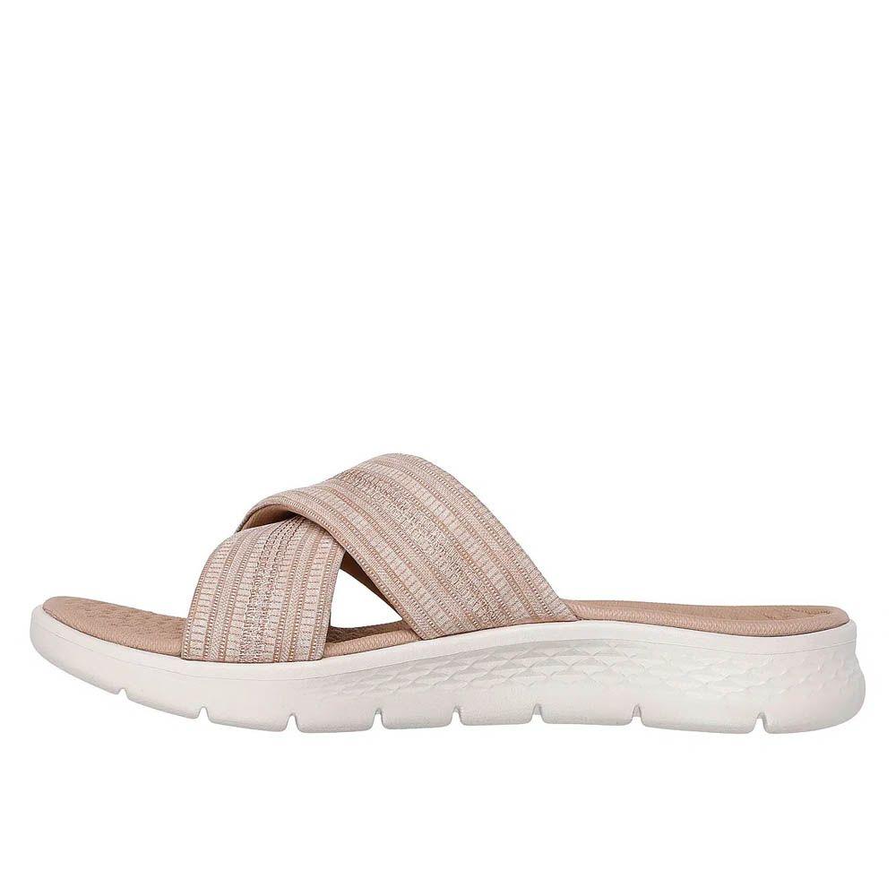 Sandalias Urbanas Mujer Skechers Go Walk Flex Sandal Impress Beige-2