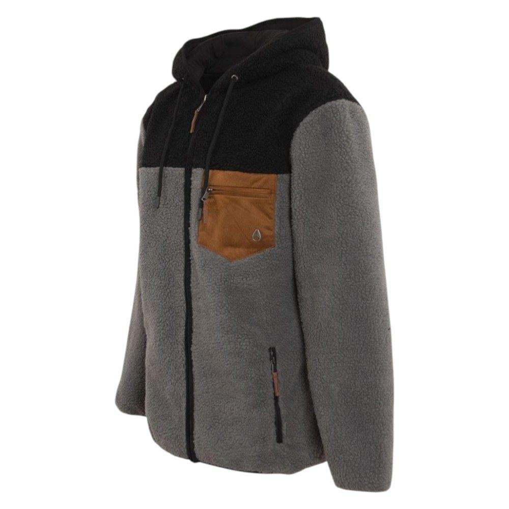 Polerón Hombre Sherpa Full Zipper Grey Black Brown-1