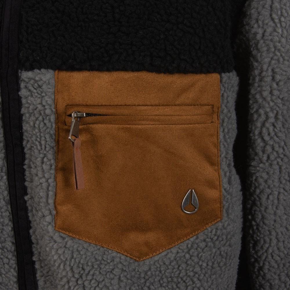 Polerón Hombre Sherpa Full Zipper Grey Black Brown-3