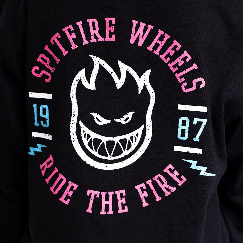 Polera Niño Manga Larga Ride The Fire Negro Spitfire-11