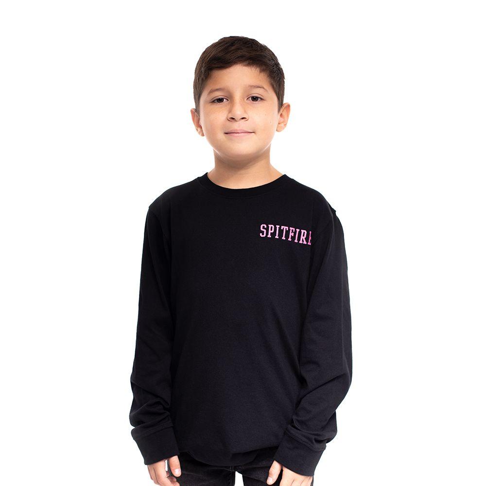 Polera Niño Manga Larga Ride The Fire Negro Spitfire-2