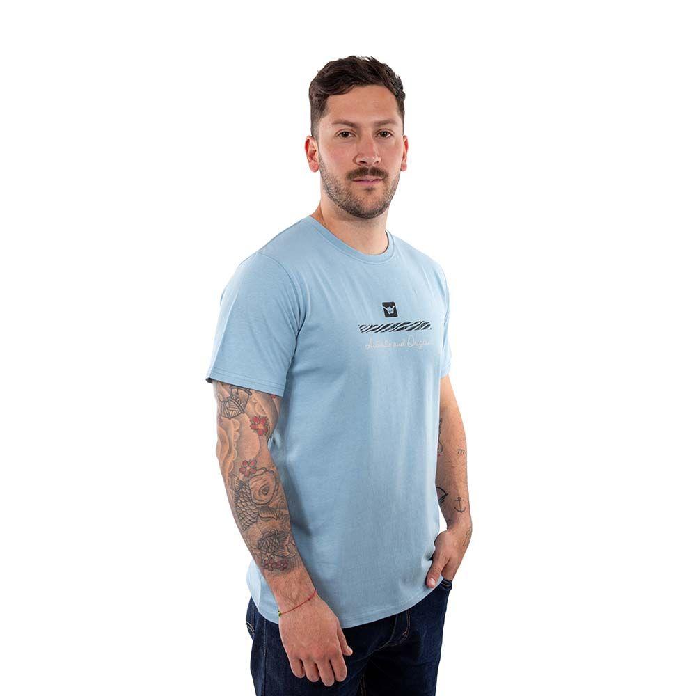 Polera Manga Corta Hombre Fin Celeste Hang Loose-3