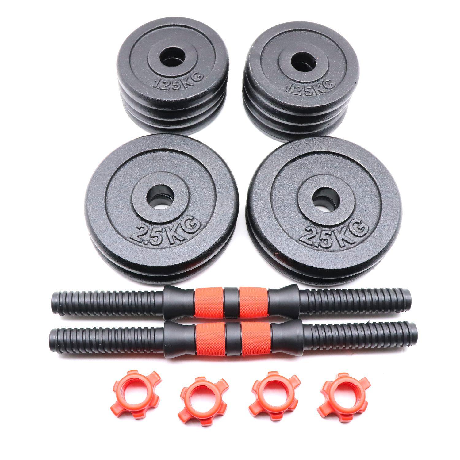 Mancuerna Hierro Con Peso Ajustable 20 Kilos Negro Jks-3