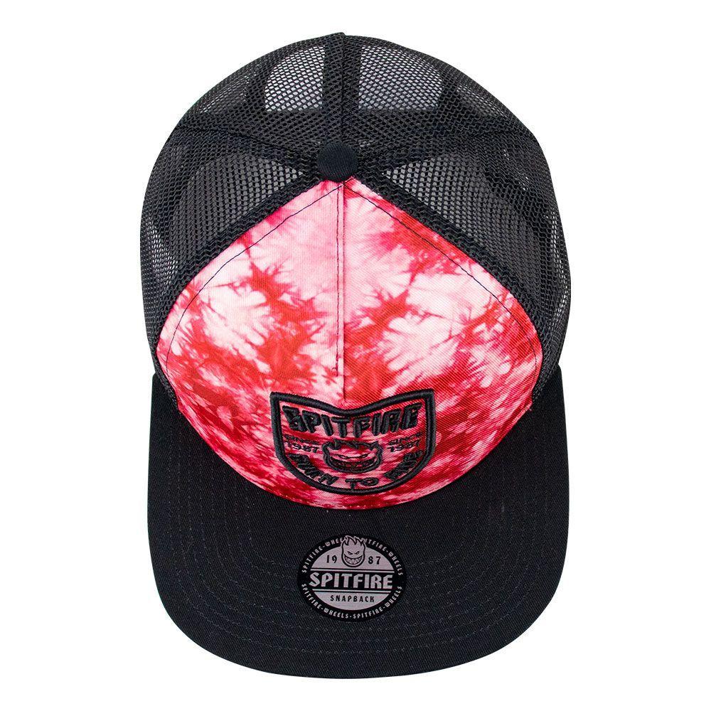Gorro Trucker Shield SPF Tie Dye Burdeo Negro Spitfire-4