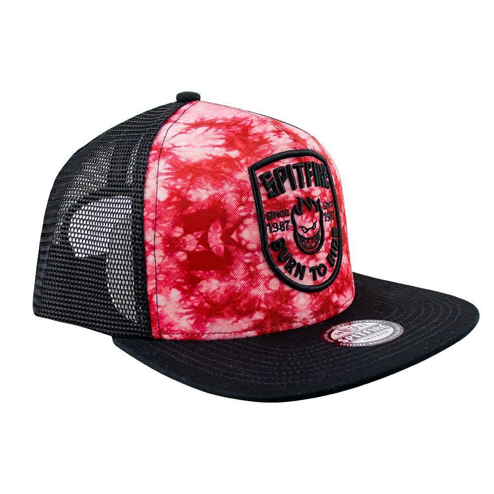 Gorro Trucker Shield SPF Tie Dye Burdeo Negro Spitfire-2
