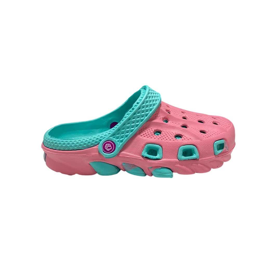 Sandalia Mujer Zueco Shell Rosado Turquesa-0