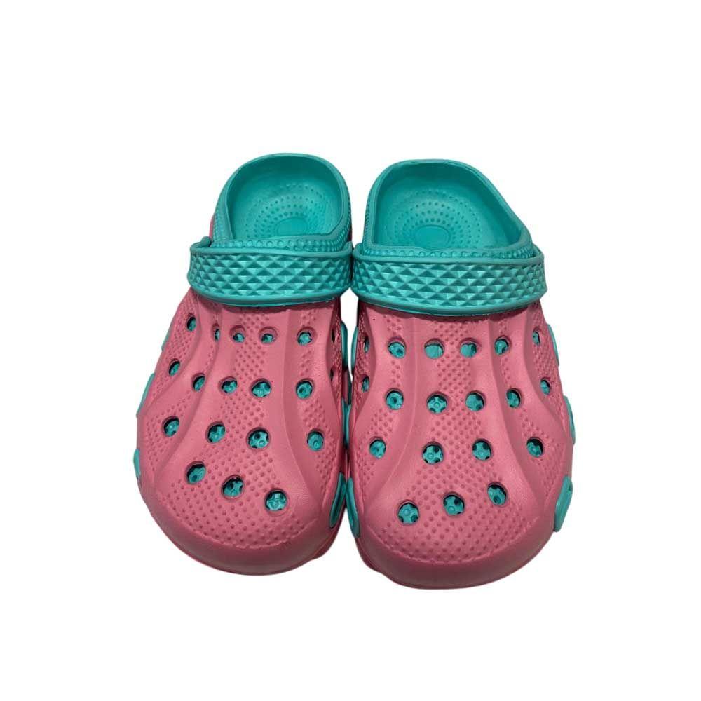 Sandalia Mujer Zueco Shell Rosado Turquesa-3