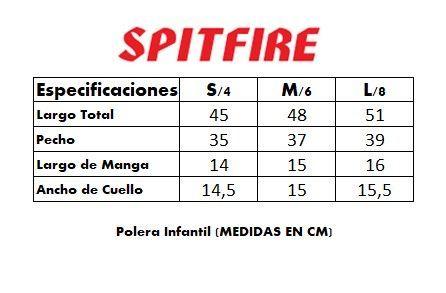 Polera Infantil Ride The Fire Negro Spitfire-35