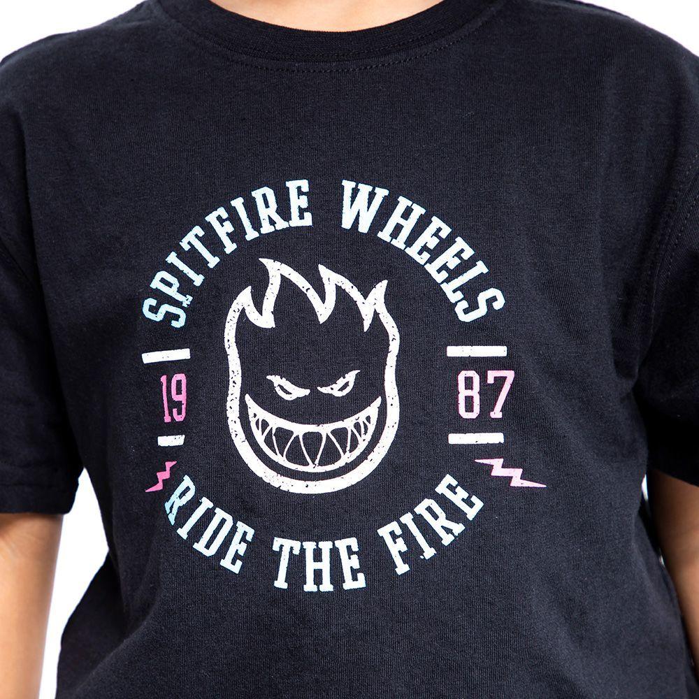 Polera Infantil Ride The Fire Negro Spitfire-27
