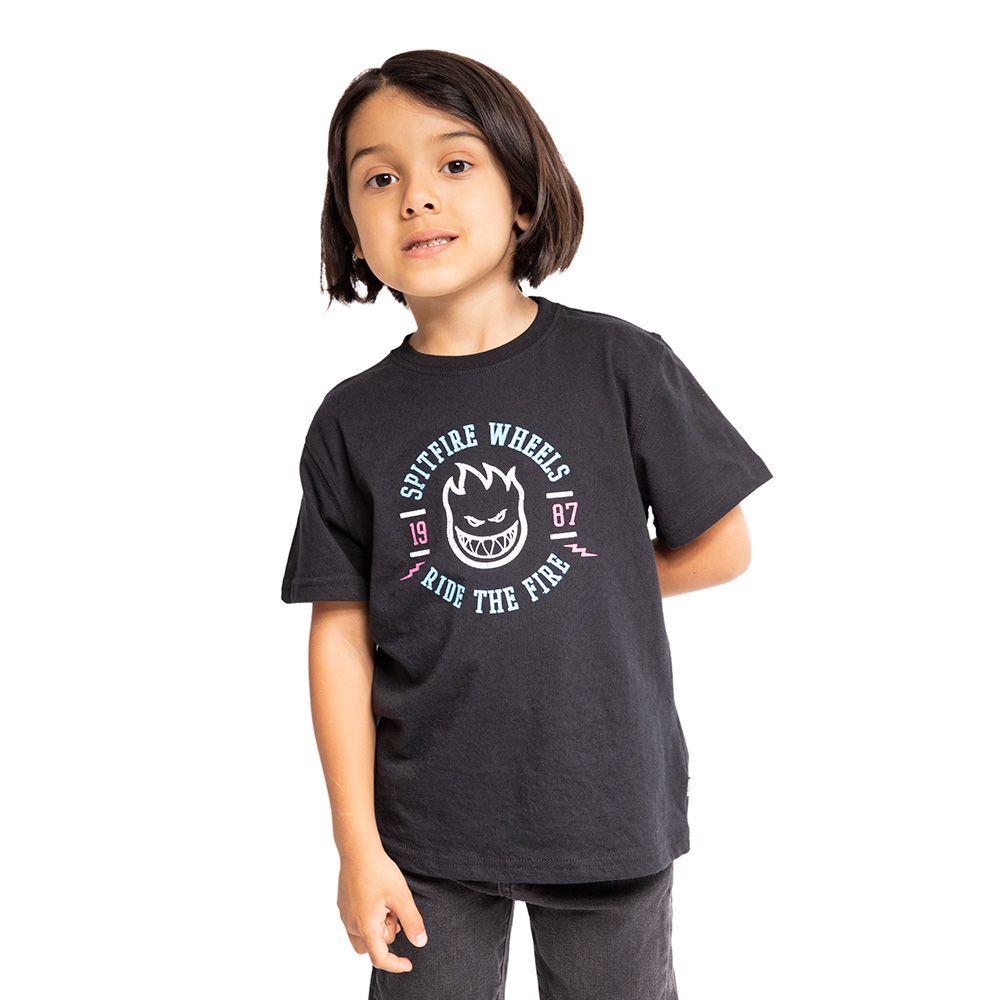 Polera Infantil Ride The Fire Negro Spitfire-0