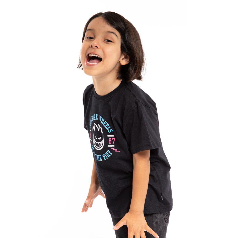 Polera Infantil Ride The Fire Negro Spitfire-1