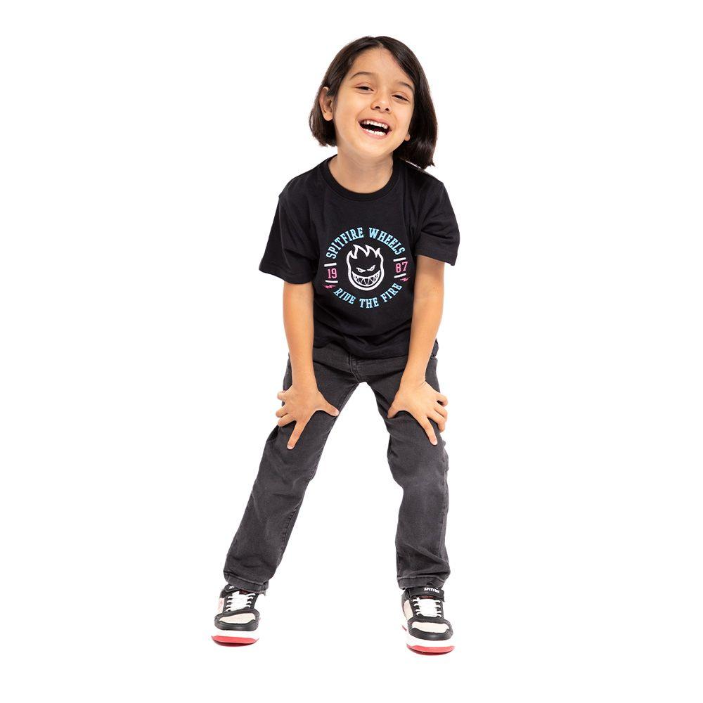 Polera Infantil Ride The Fire Negro Spitfire-2