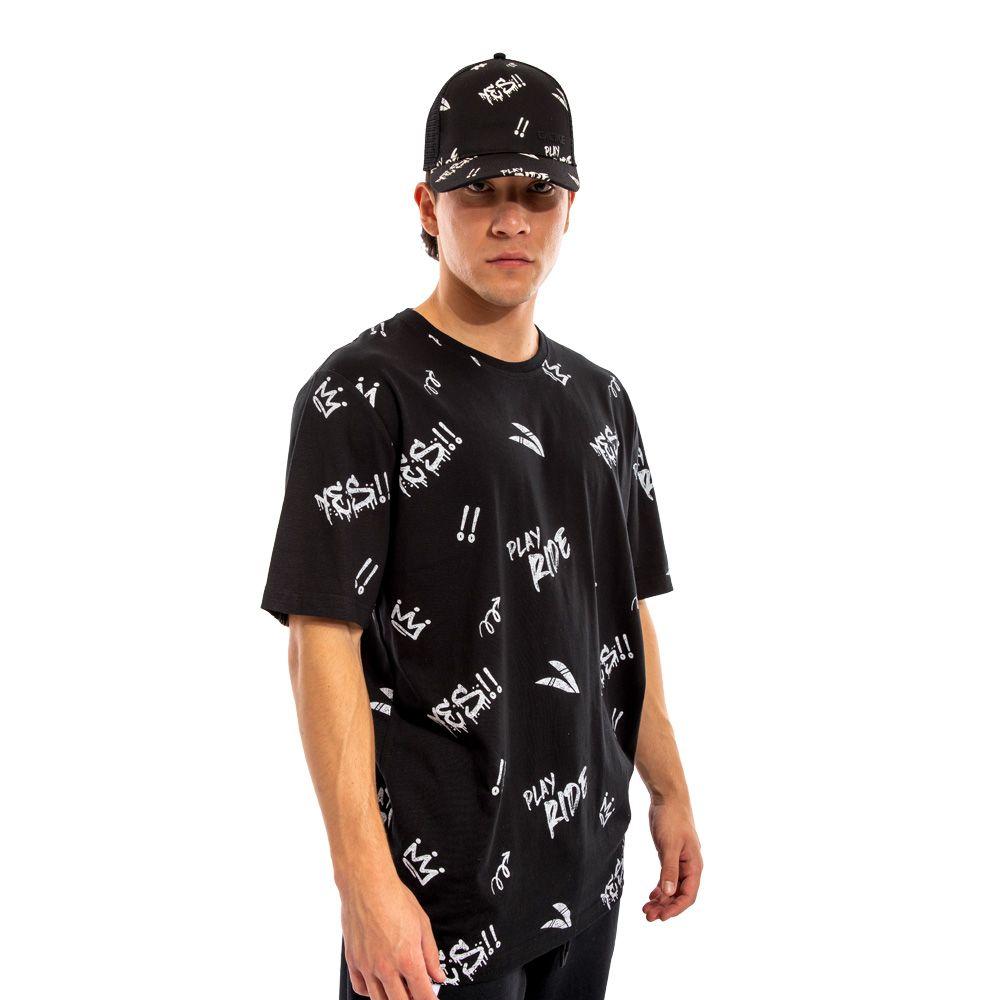 Polera Cac1ke Manga Corta Estampada Negro-2