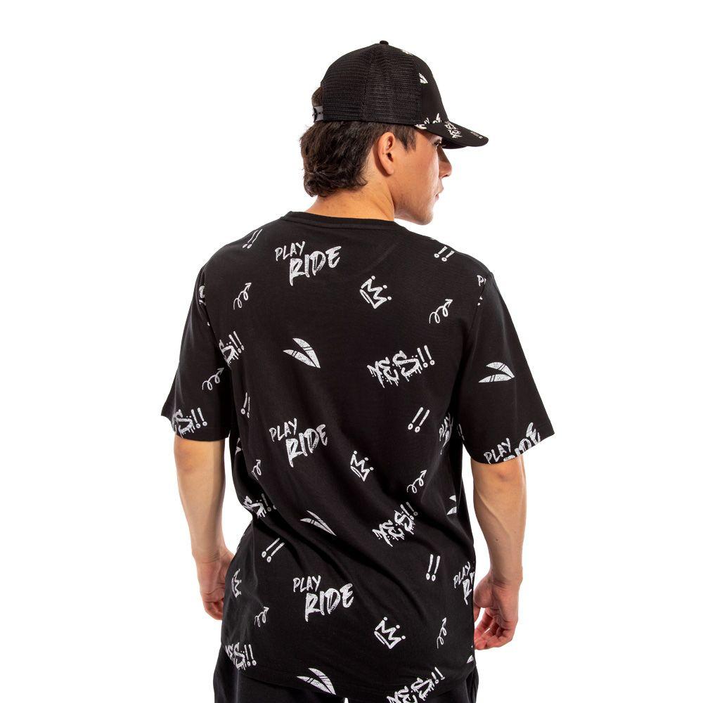 Polera Cac1ke Manga Corta Estampada Negro-3