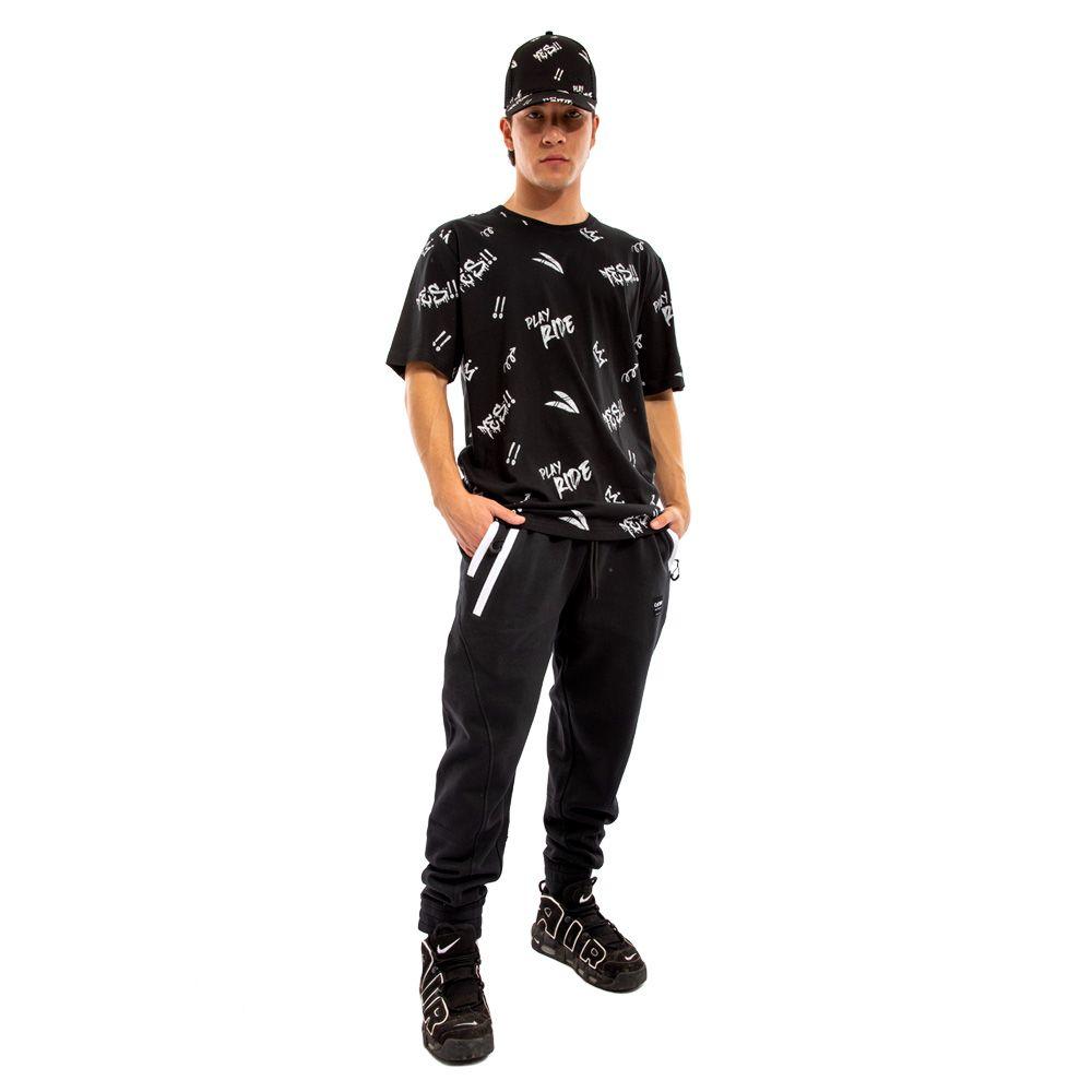 Polera Cac1ke Manga Corta Estampada Negro-4