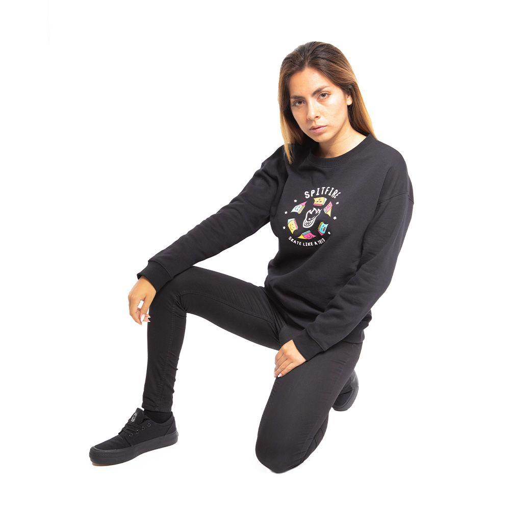 Polerón Cuello Redondo Mujer Spitfire Negro-5