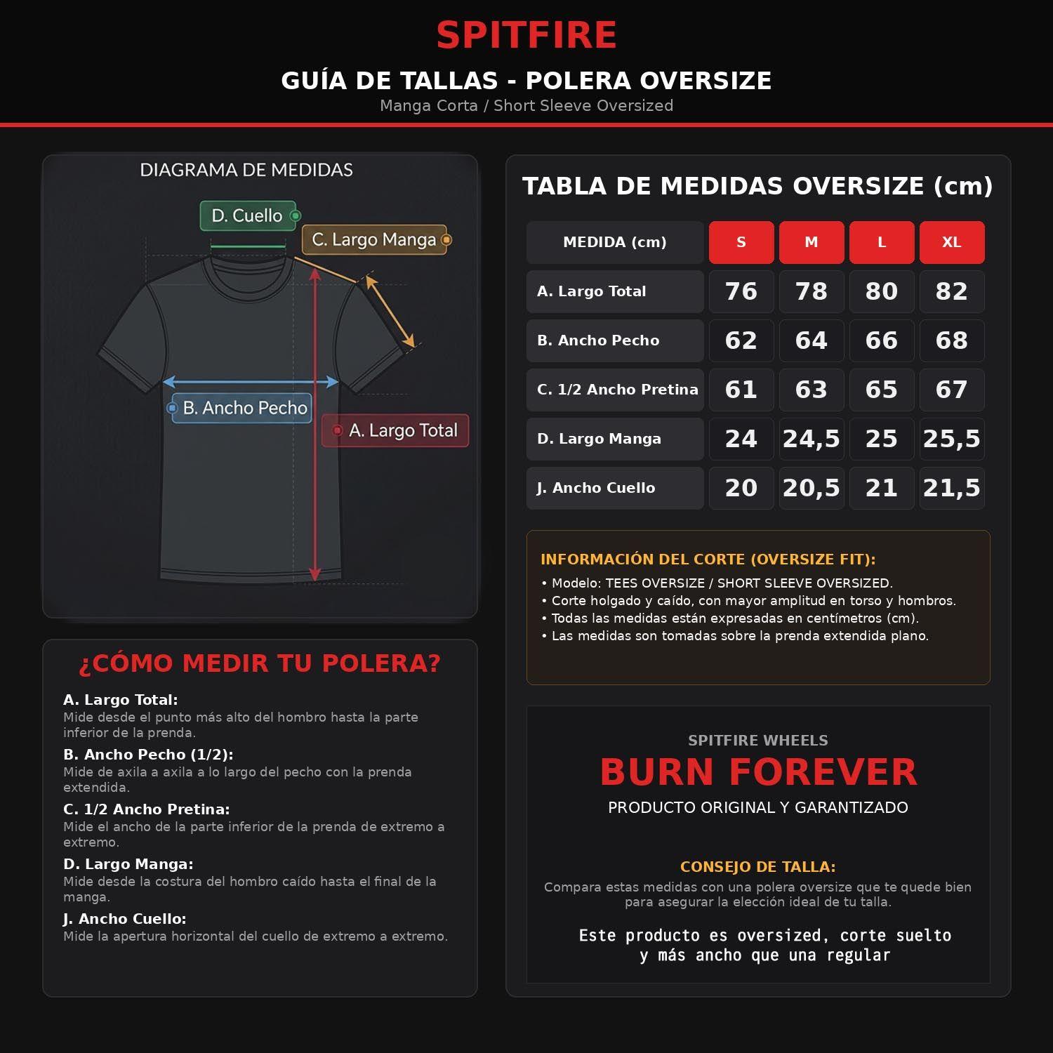 Polera Hombre Oversized Spitfire 1987 Grip State Gris-5