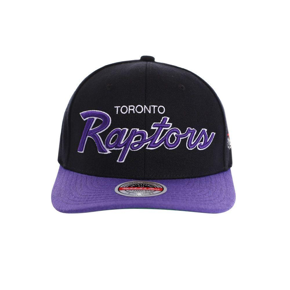 Gorro Toronto Raptors Visera Curva Letters Negro Morado Mitchell and Ness-0