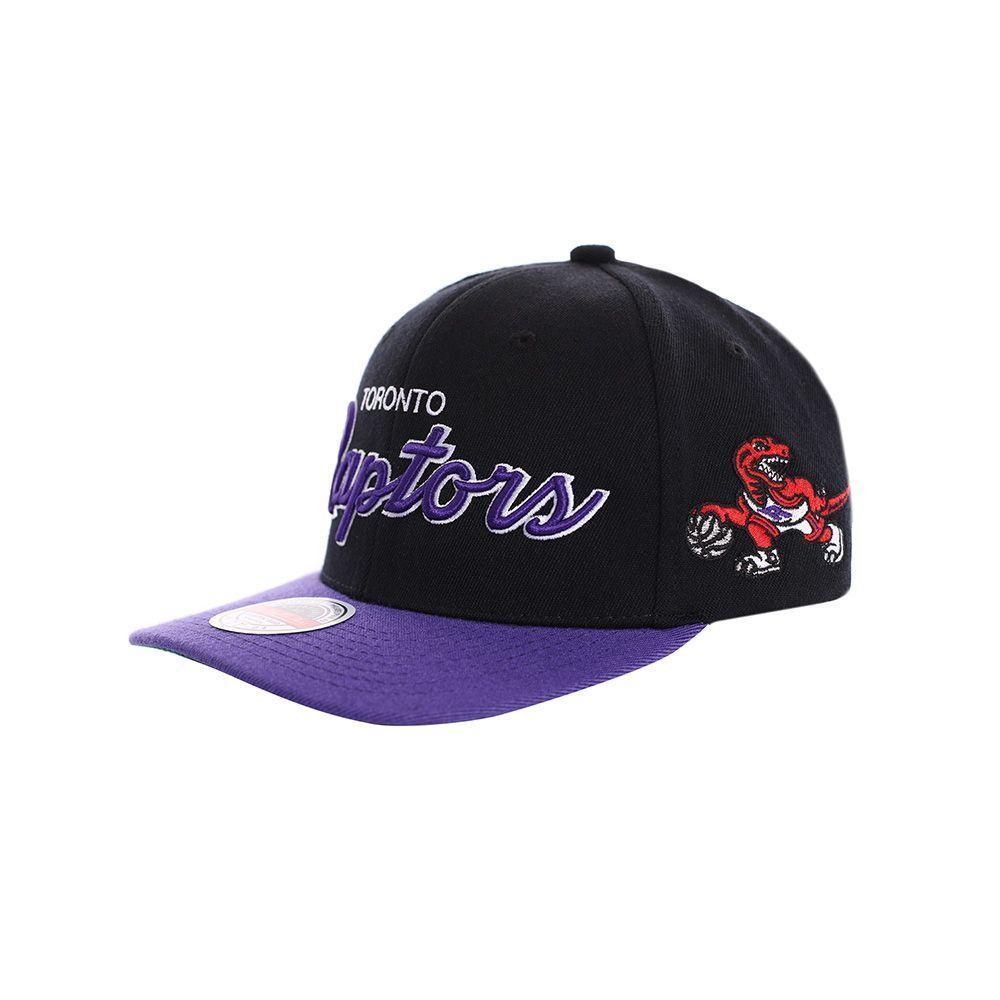 Gorro Toronto Raptors Visera Curva Letters Negro Morado Mitchell and Ness-1