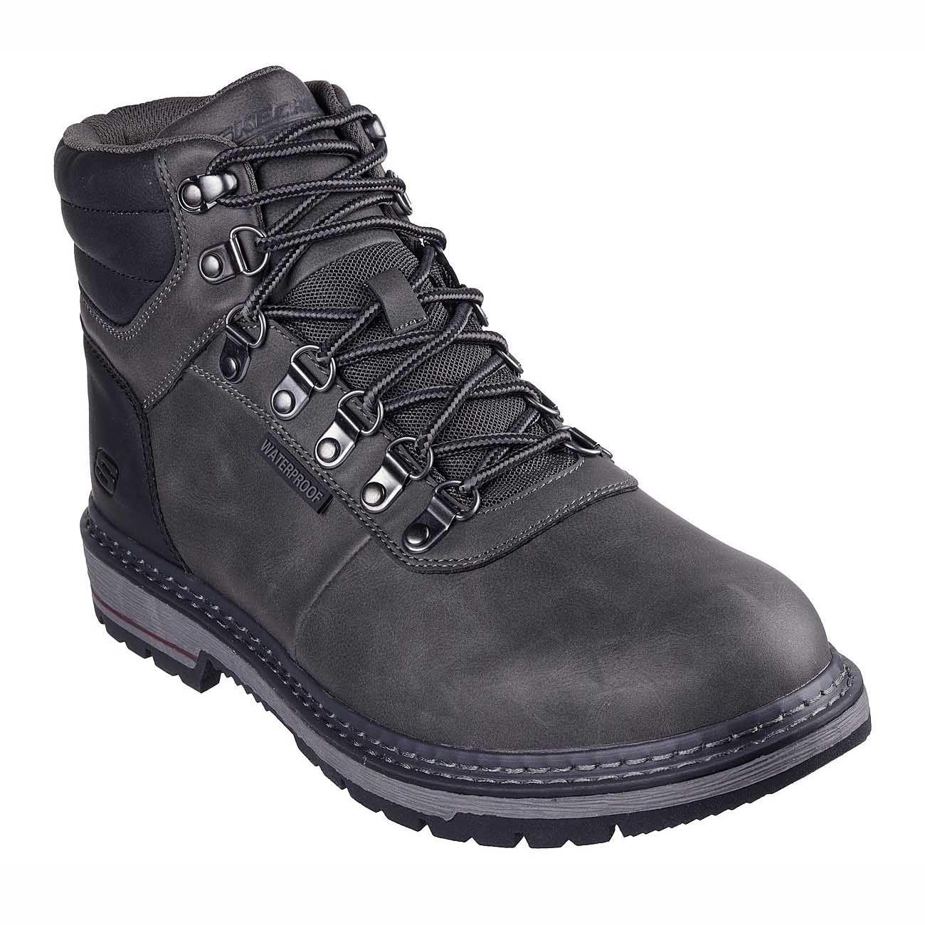 Botín Waterproof Hombre Skechers Relaxed Fit Corado - Jaxx Gris 205232-CHAR-2