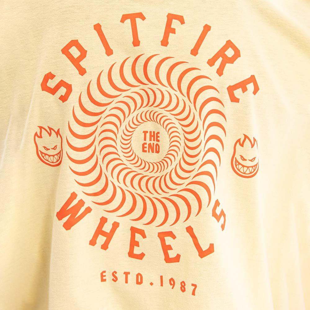 Polera Manga Corta Wheels Hombre Amarillo 2023 Spitfire-5
