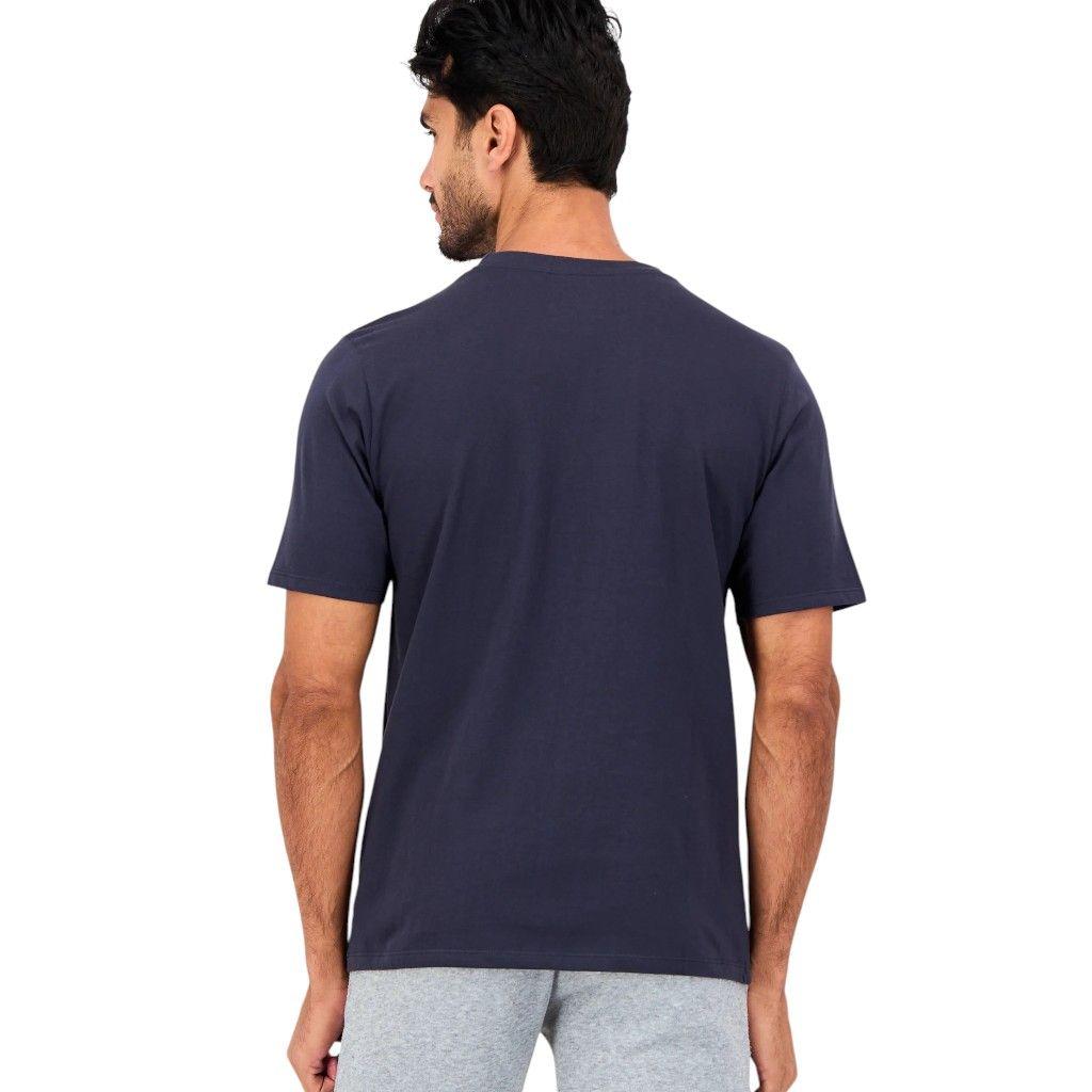 Polera Hombre Reebok Deportiva Algodón Logo Frontal Azul Navy-2