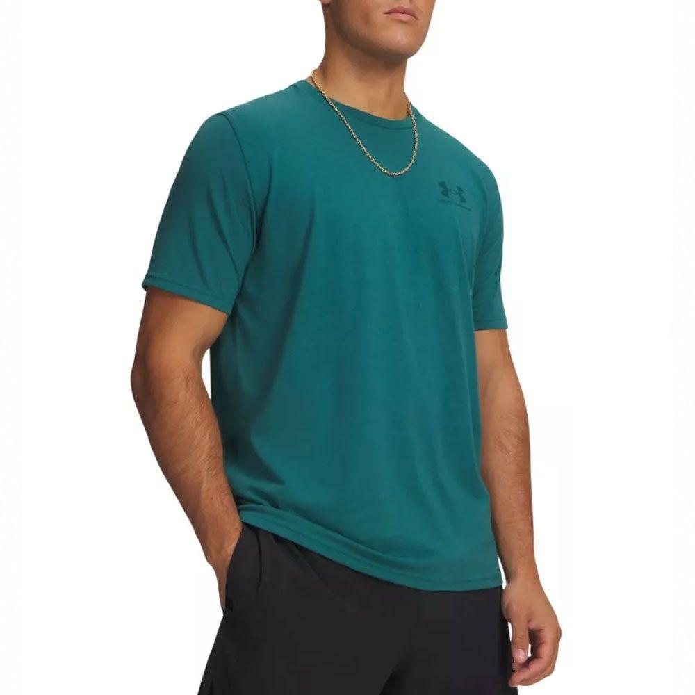 Polera Sportstyle Left Chest Under Armour Verde-0