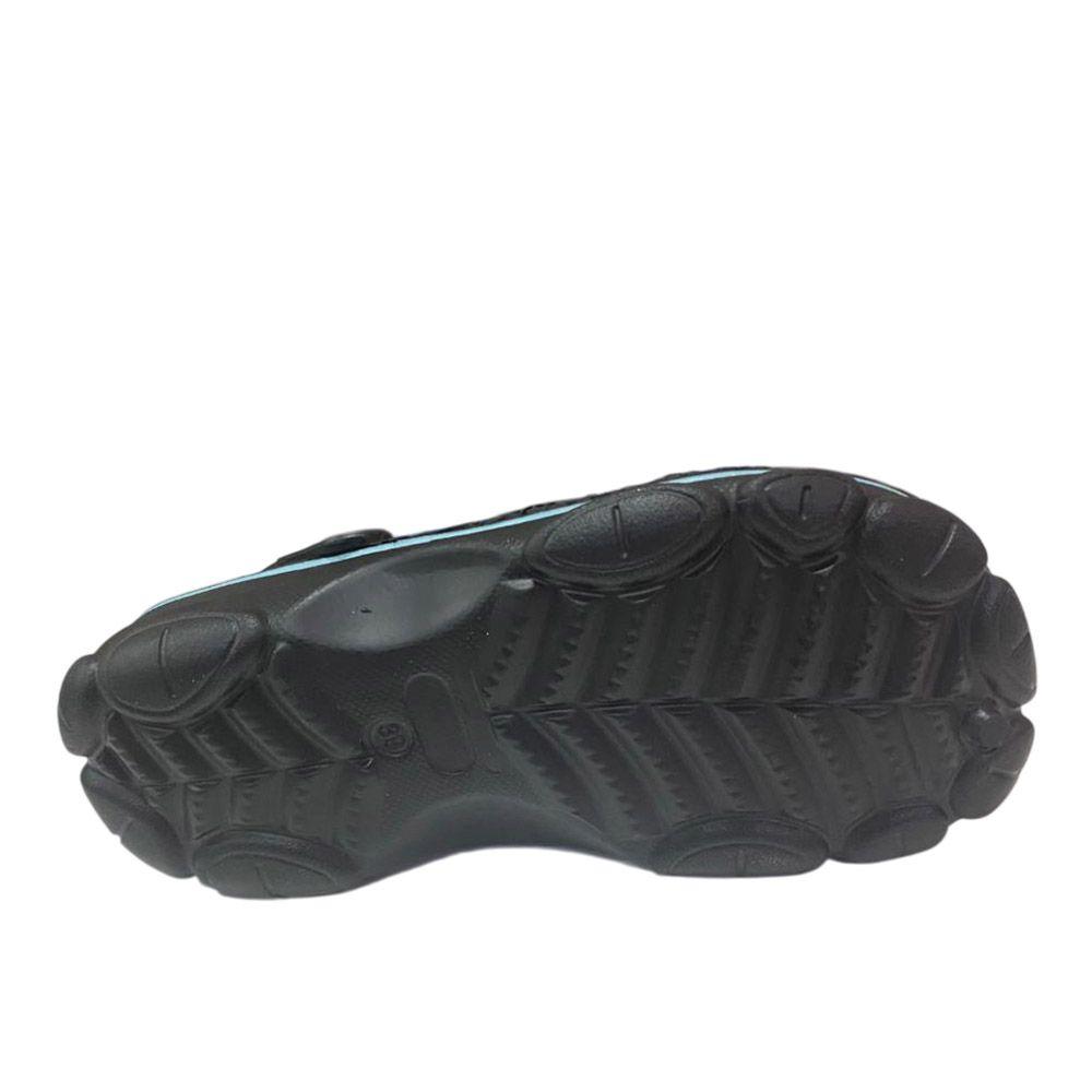 Sandalia Mujer Zueco Negro Turquesa Gougar-3