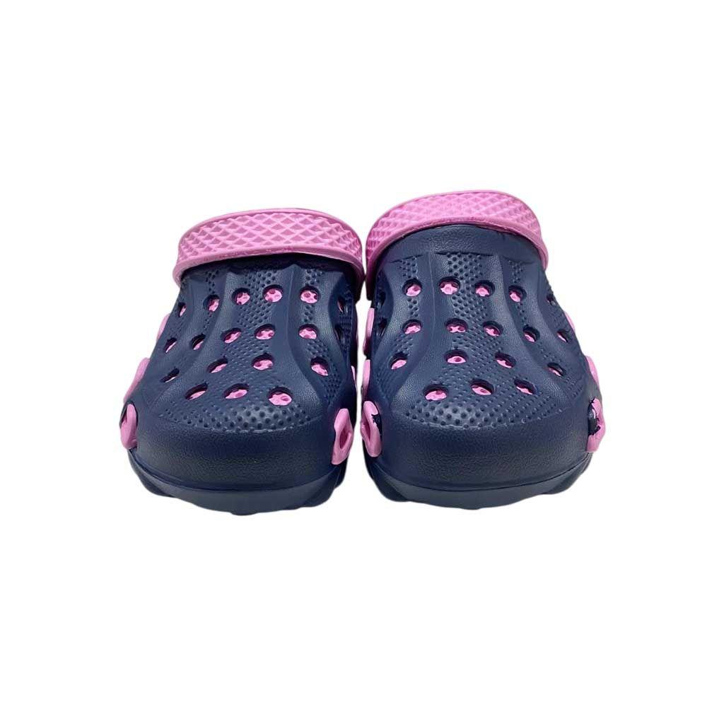 Sandalia Mujer Zueco Shell Azul Rosado-2