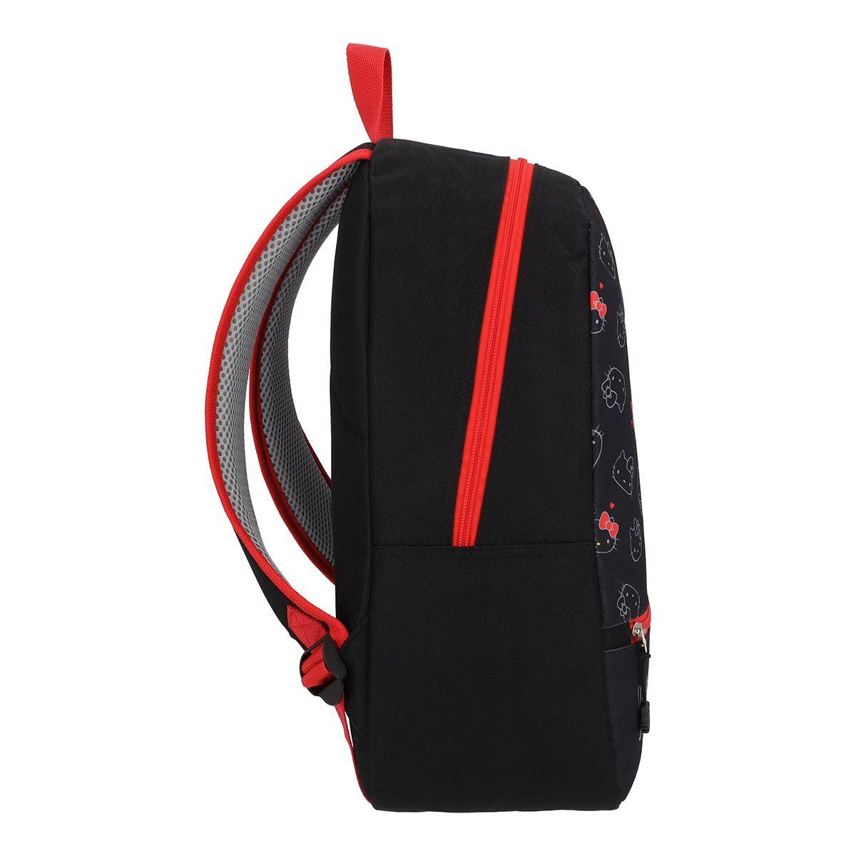 Mochila Hello Kitty Juvenil Negro Rojo 17L-2