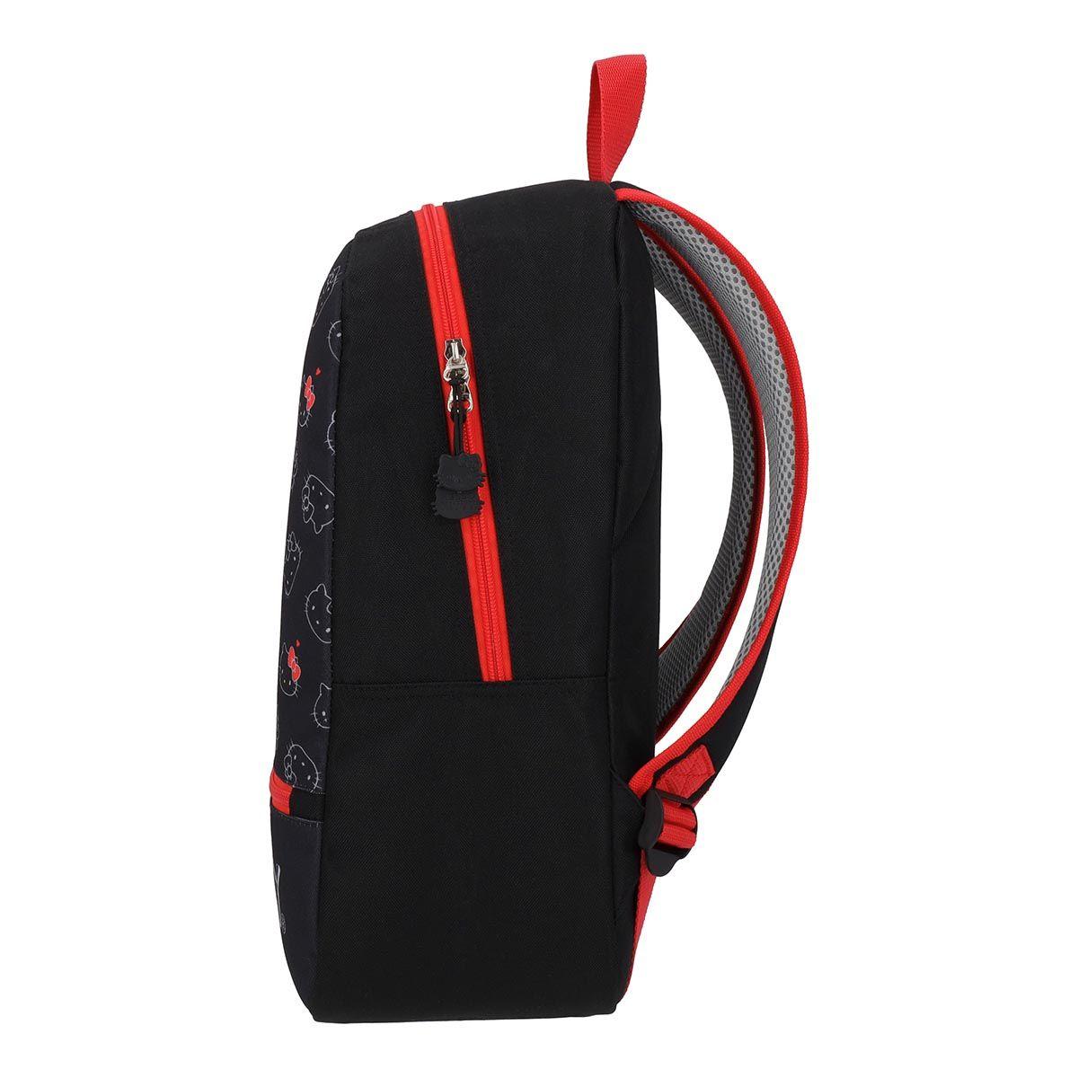 Mochila Hello Kitty Juvenil Negro Rojo 17L-5