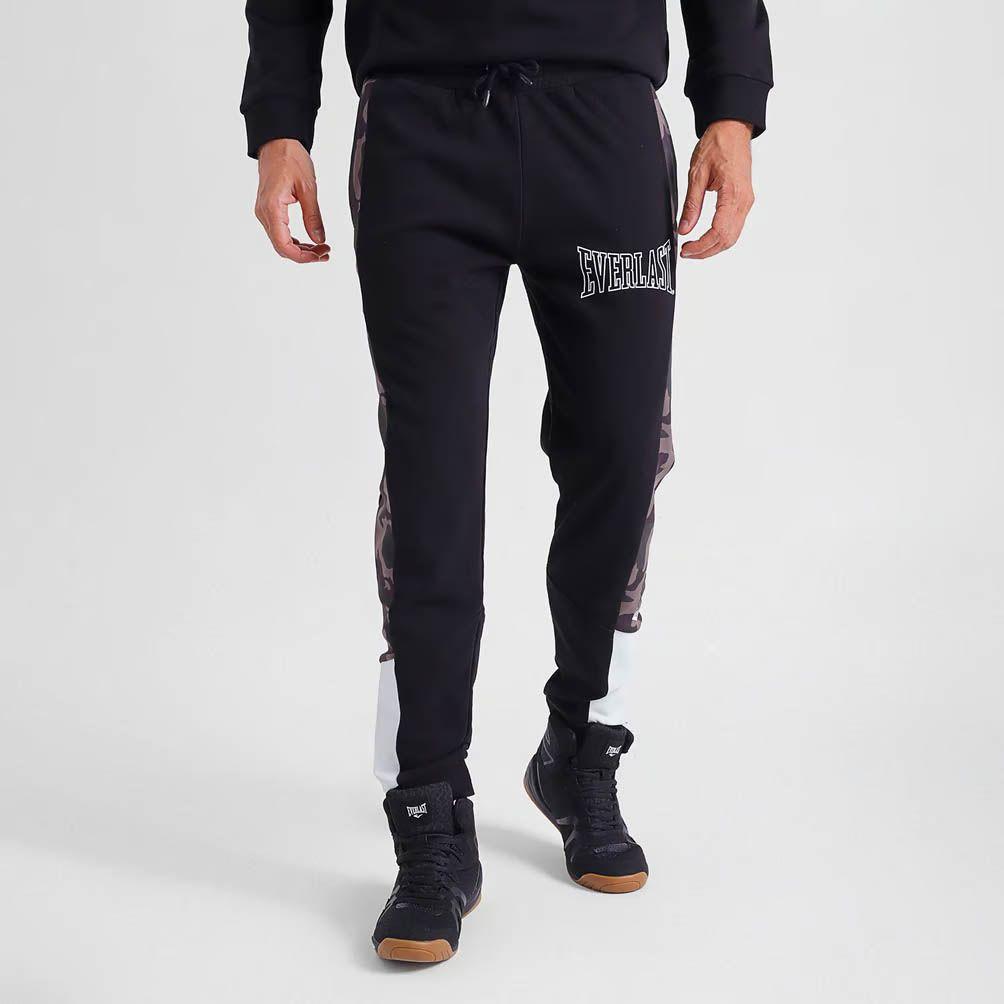 Jogger Hombre Camo Negro Terry Everlast Crochet-0