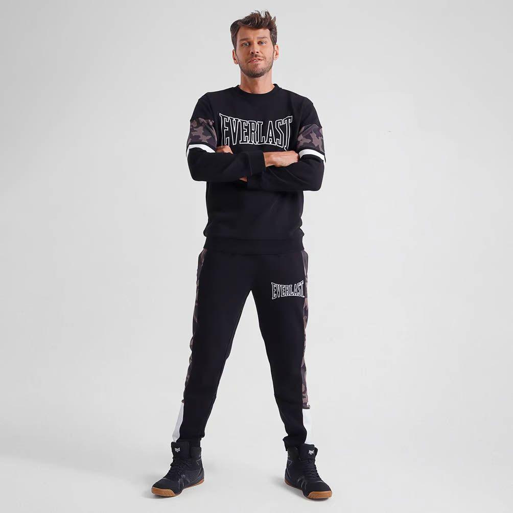 Jogger Hombre Camo Negro Terry Everlast Crochet-2