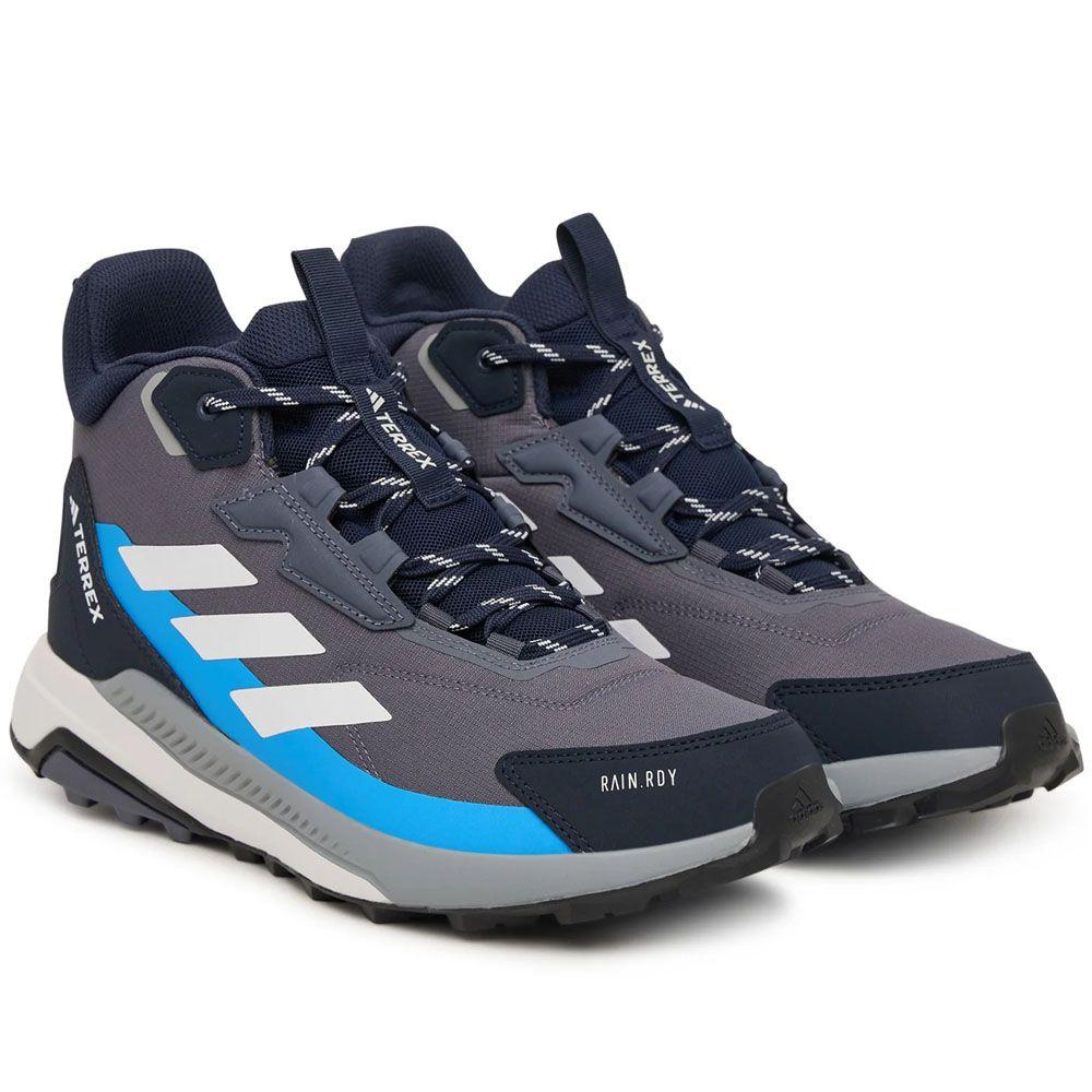 Zapatos Terrex Adidas Senderismo Anylander Mid Rain Gris Azul-3