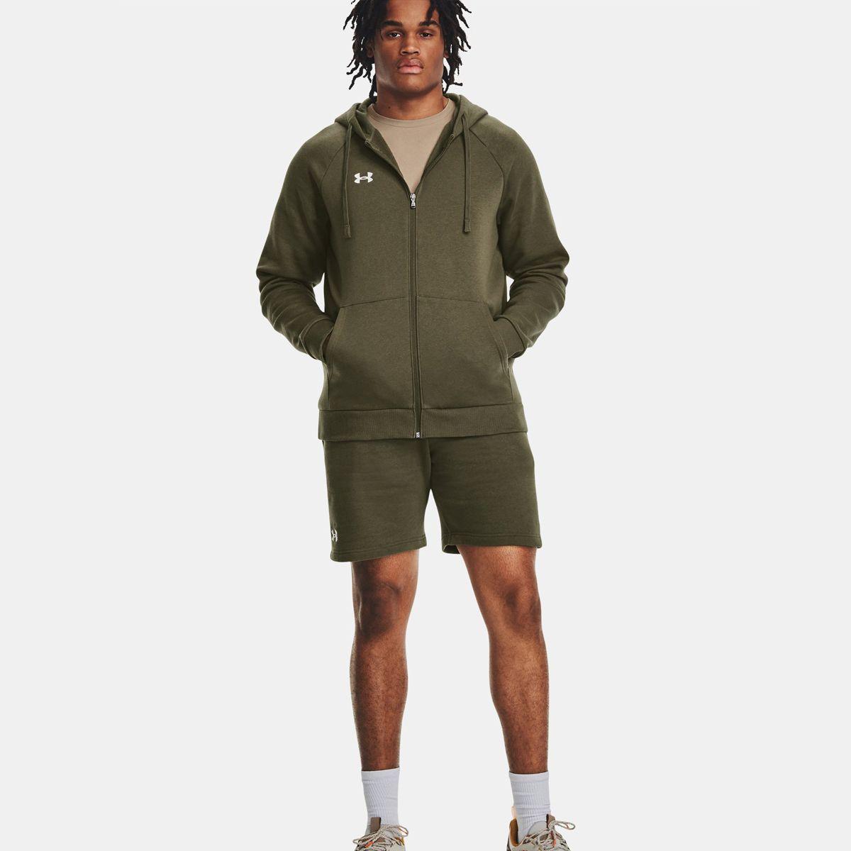 Short Rival Fleece Hombre Verde Under Armour-4
