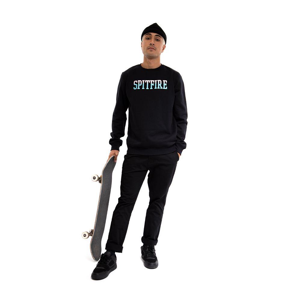 Polerón Cuello Redondo de Stripe To Burn Negro Spitfire-2