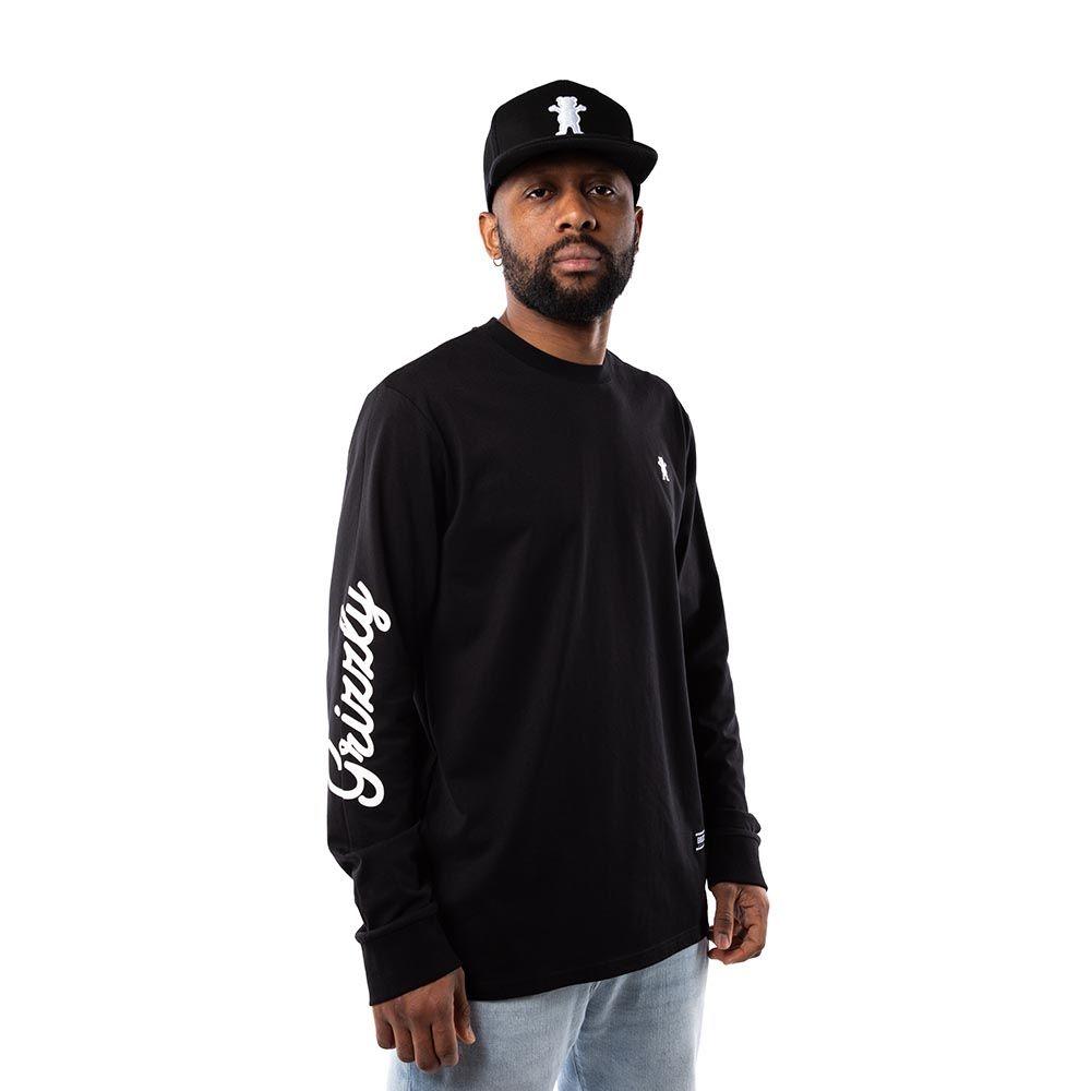 Polera Manga Larga Hombre Grizzly Griptape Embroidered OG Bear Negro-3