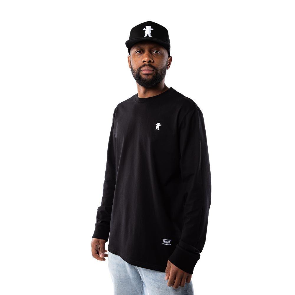 Polera Manga Larga Hombre Grizzly Griptape Embroidered OG Bear Negro-4