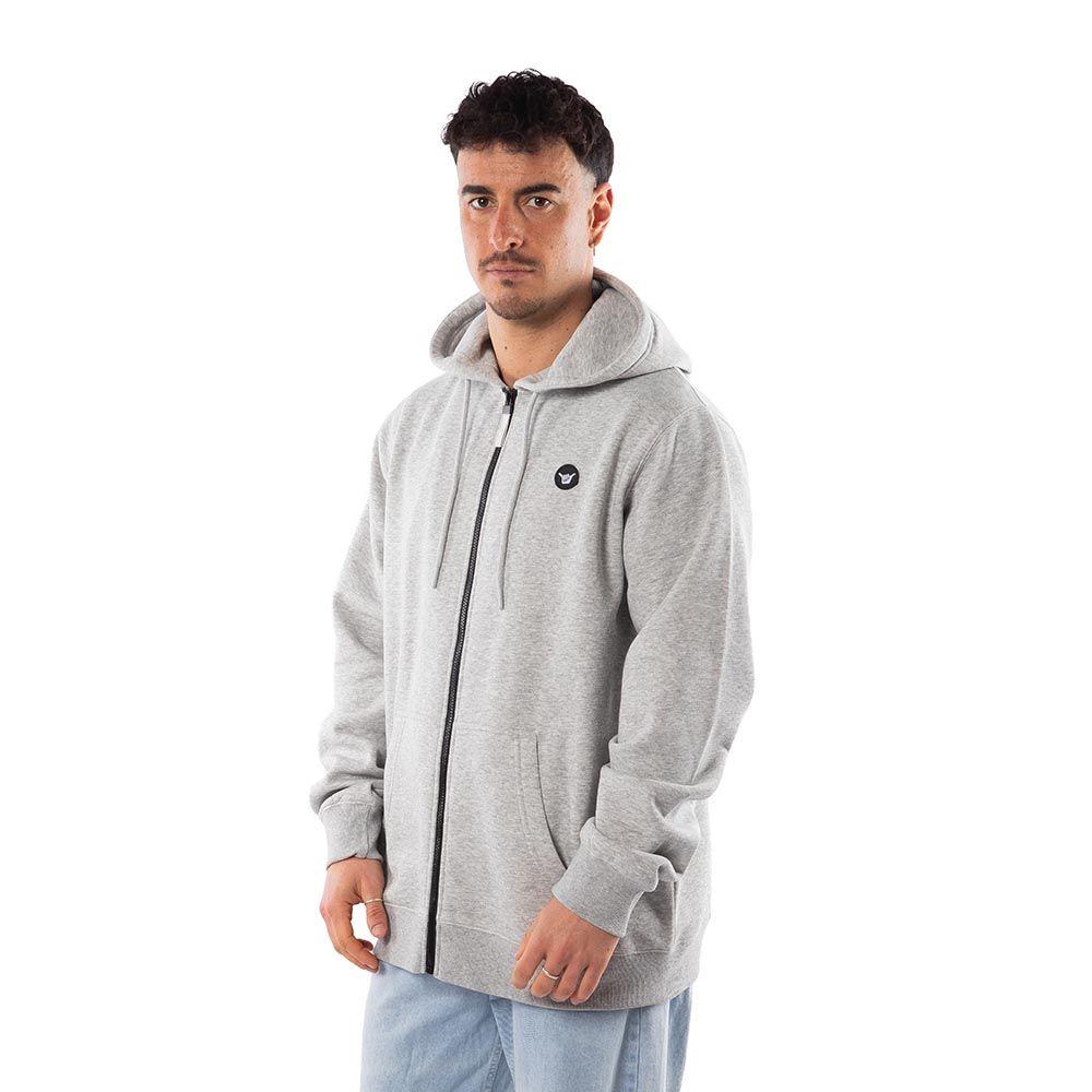 Polerón Hombre Hang Loose Full Zipper Melange Light Gray Essencial-1